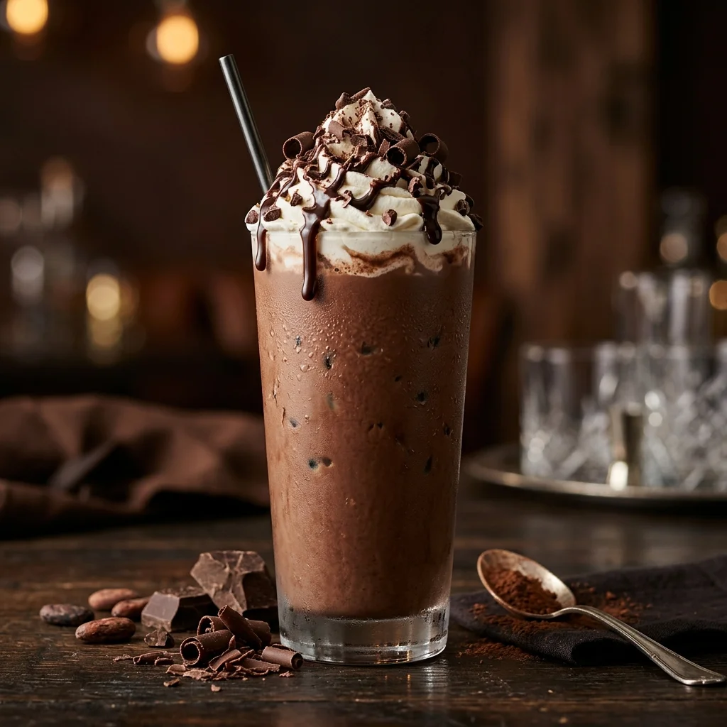 Rich Cocoa Chocolate Milkshake Glass